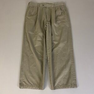 Natural Issue Pleated‎ Khaki Pants Men's Size 34x26 Beige Cotton Blend Trousers